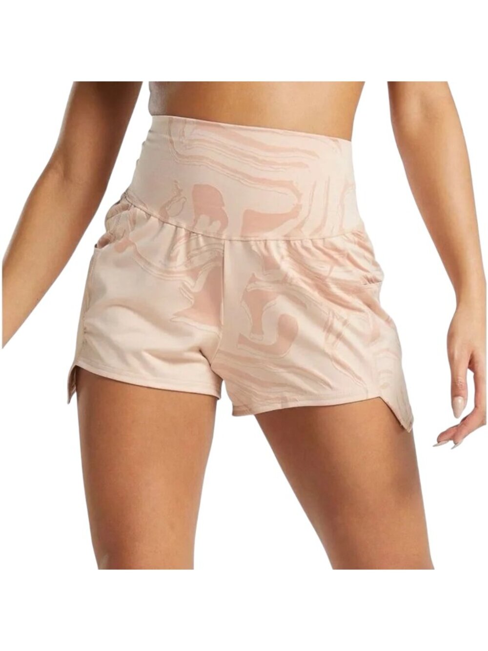 GYMSHARK Power Jacquard Shorts With Pockets in Light Pink - Size Medium